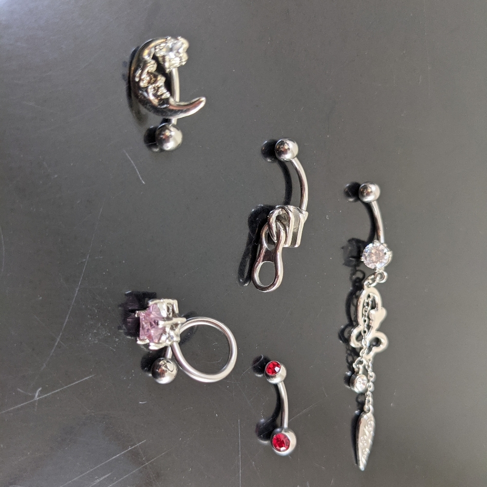 Bundle of 5 Navel Rings